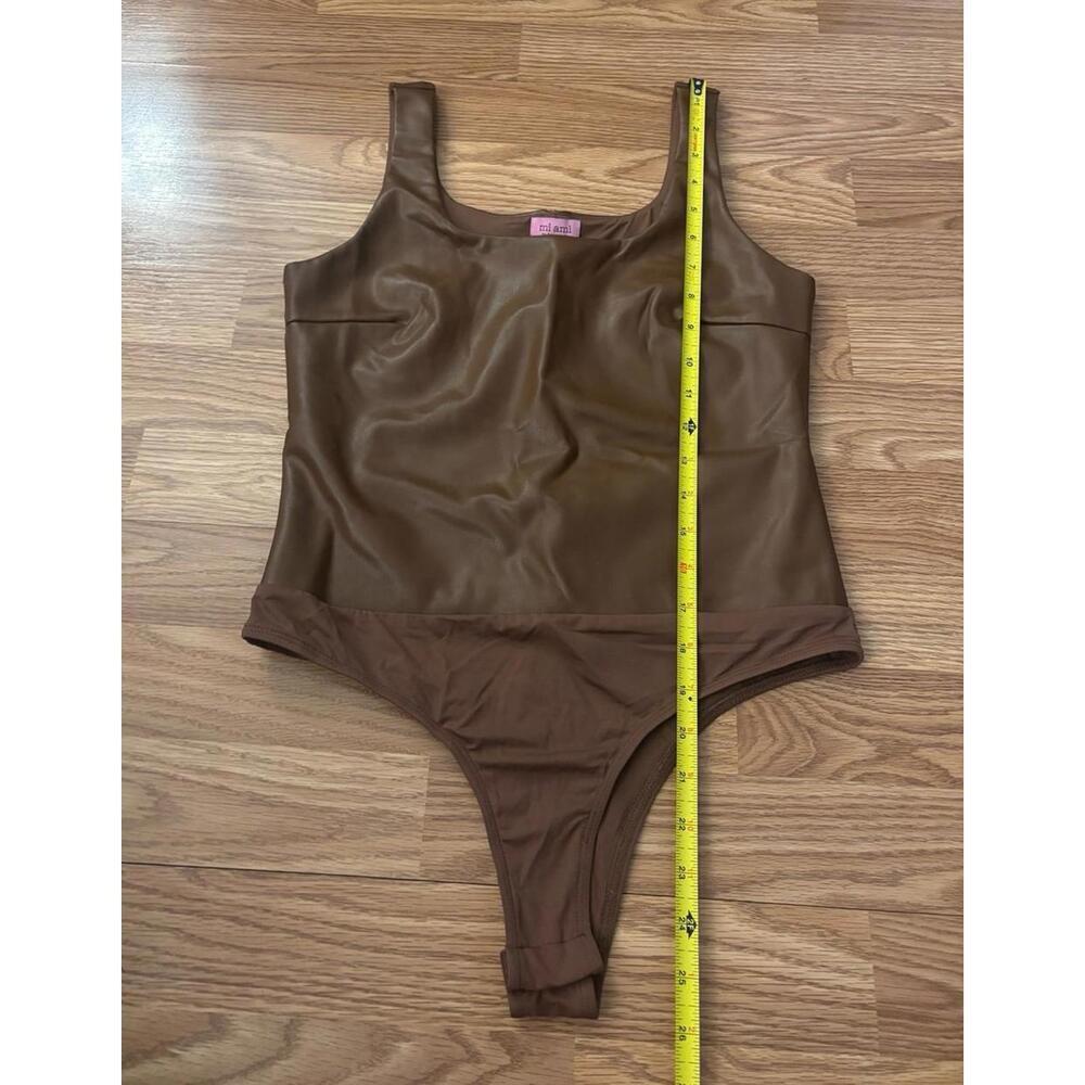 Francesca’s Faux Leather Bodysuit Size Medium - Picture 4 of 6